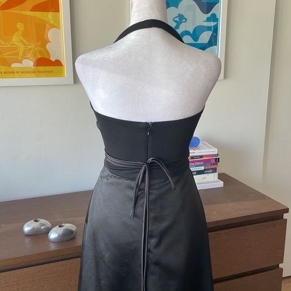 VINTAGE JIM HJELM Minimalist Halter Black Dress - Picture 3 of 8